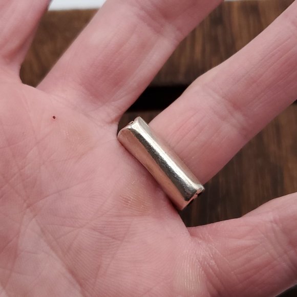 Size 6.75 925 Sterling Silver Unique Handmade Folded Design Ring - Picture 4 of 8